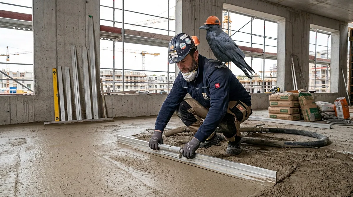 Handwerker bei einer Baustellen-Erstbesichtigung